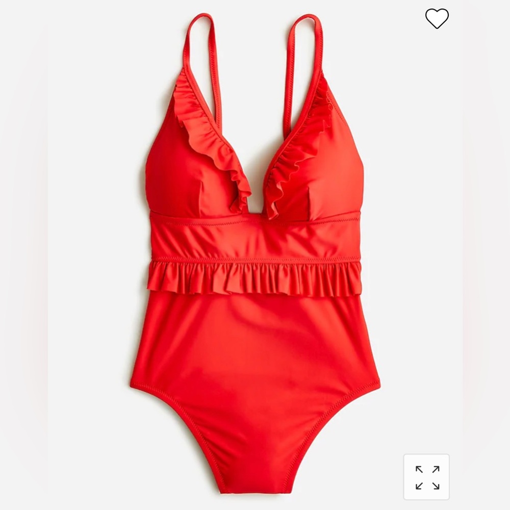 J. Crew ruffle plunge one-piece swimsuit size 8